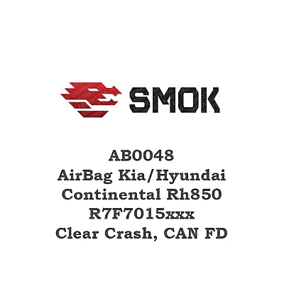AB0048 AirBag Kia/Hyundai Continental Rh850 R7F7015xxx Clear Crash, CAN FD AB0048 AirBag Kia/Hyundai Continental Rh850 R7F7015xxx Clear Crash, CAN FD